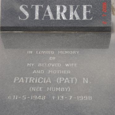 STARKE Patricia N. nee HUMBY 1948-1998