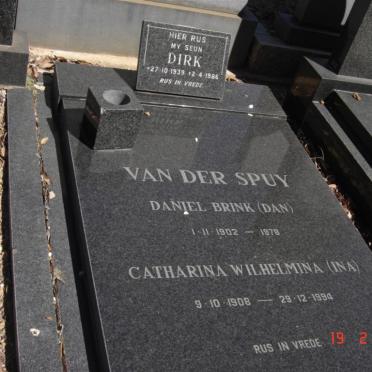 SPUY Daniel Brink, van der 1902-1978 &amp; Catharina Wilhelmina 1908-1994 :: VAN DER SPUY Dirk 1939-1986