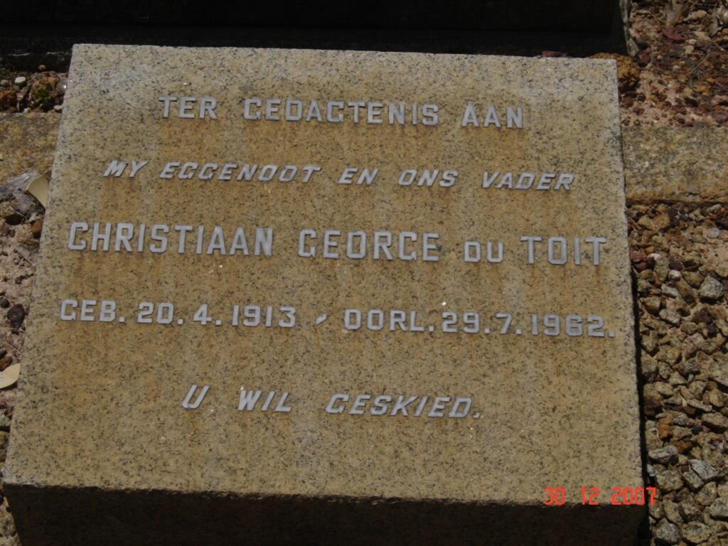 TOIT Christiaan George, du 1913-1962