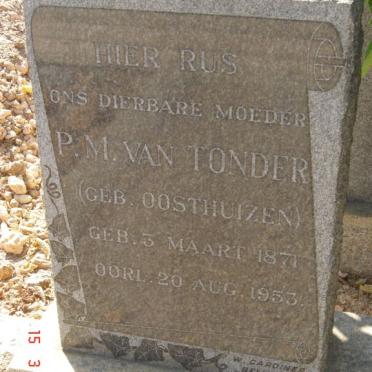 TONDER P.M., van nee OOSTHUIZEN 1871-1953