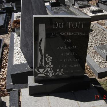 TOIT Sacharia Alberta, du 1924-1987