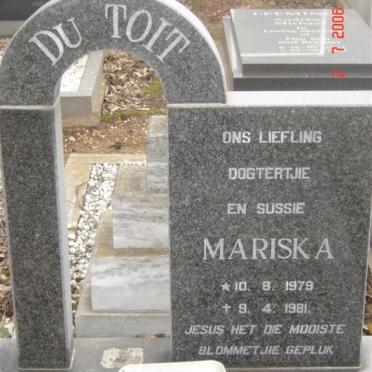 TOIT Mariska, du 1979-1981