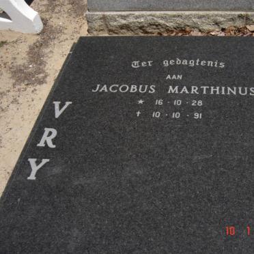 VRY Jacobus Marthinus 1928-1991