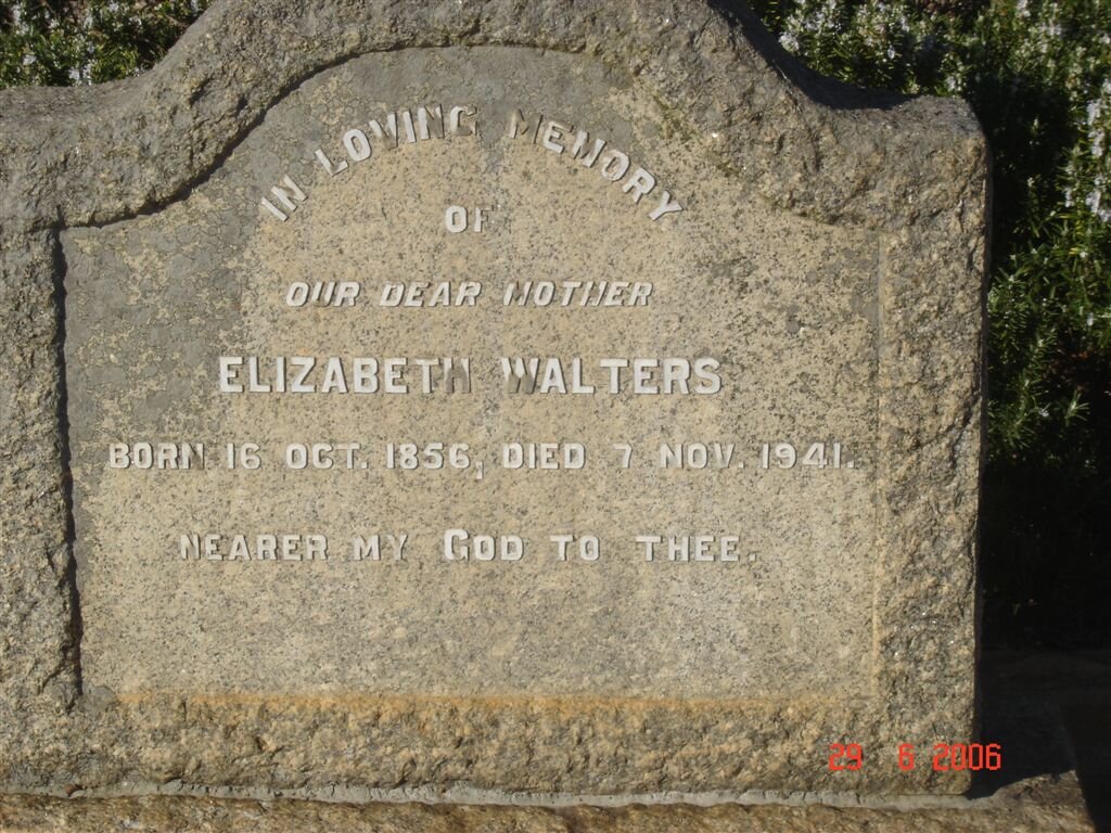 WALTERS Elizabeth 1856-1941