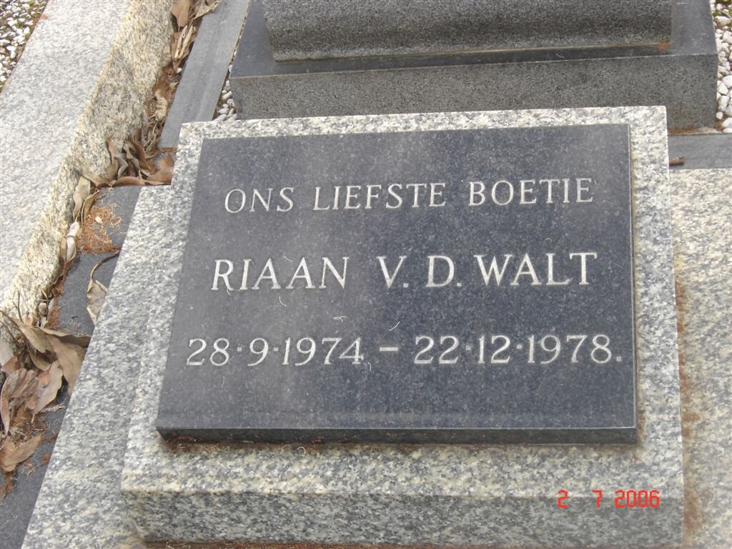 WALT Riaan, v.d. 1974-1978