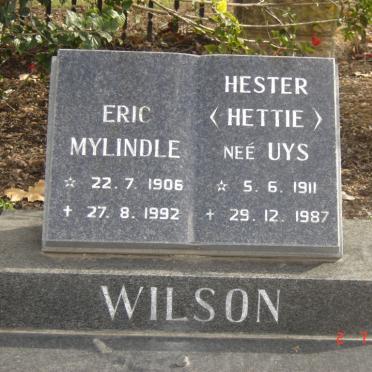 WILSON Eric Mylindle 1906-1992 &amp; Hester UYS 1911-1987
