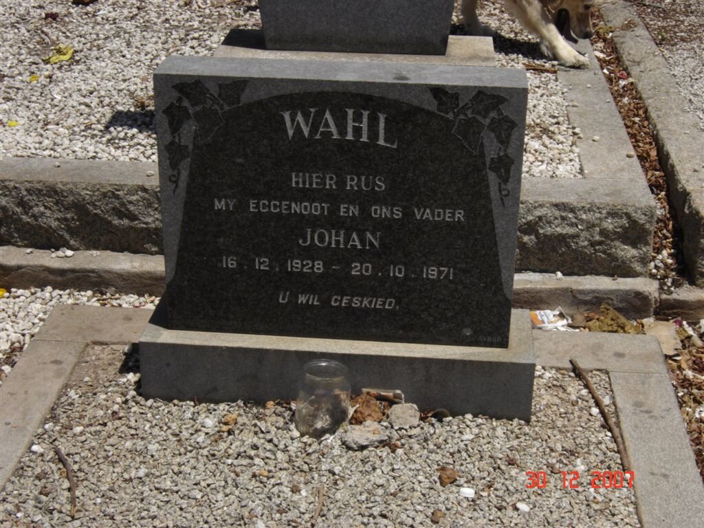 WAHL Johan 1928-1971