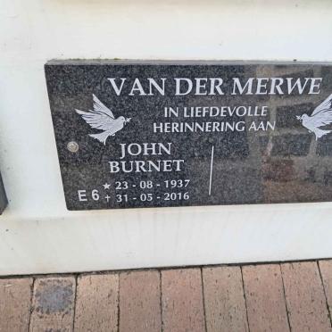 MERWE John Burnet, van der 1937-2016