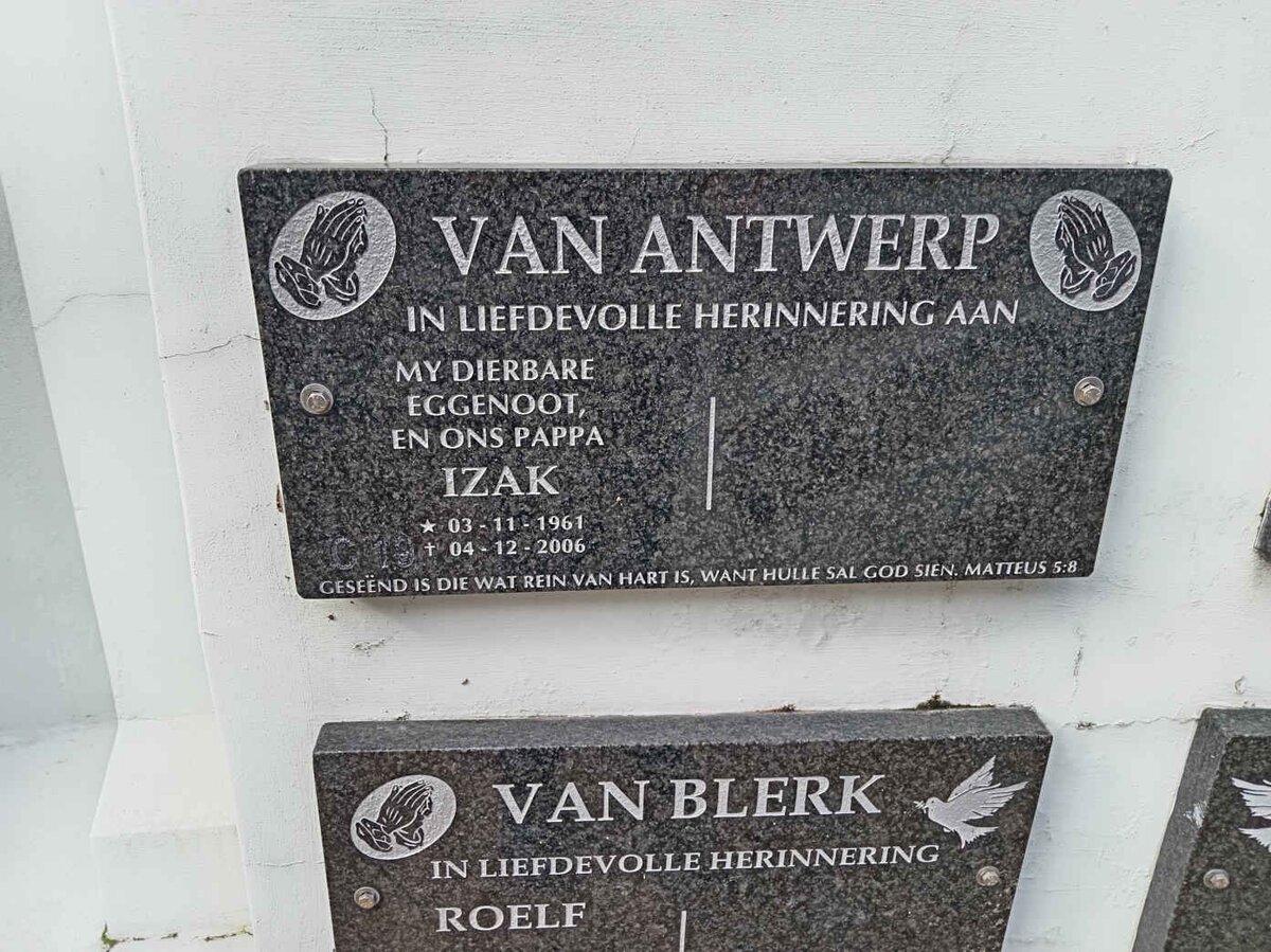 ANTWERP Izak, van 1961-2006
