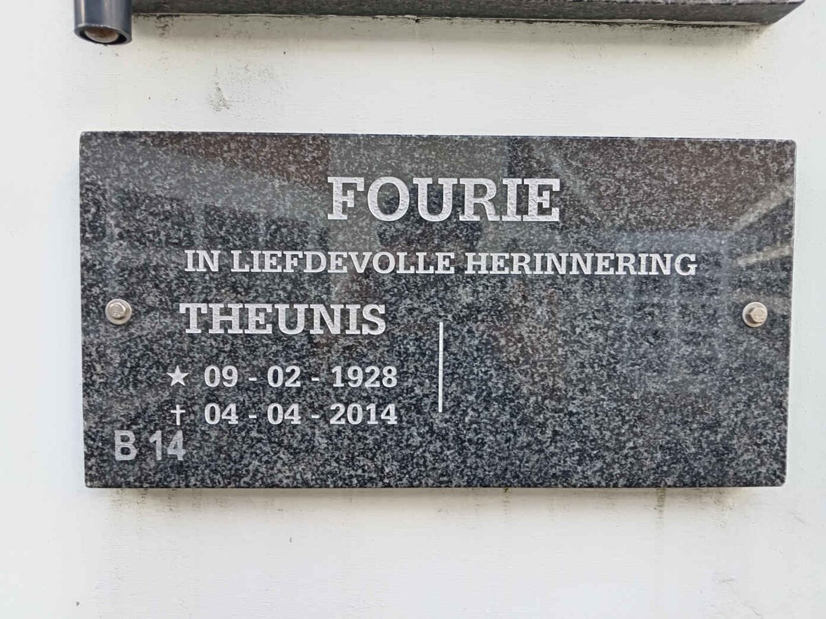FOURIE Theunis 1928-2014