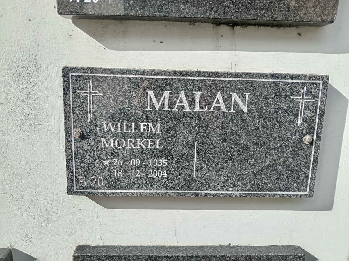 MALAN Willem Morkel 1935-2004