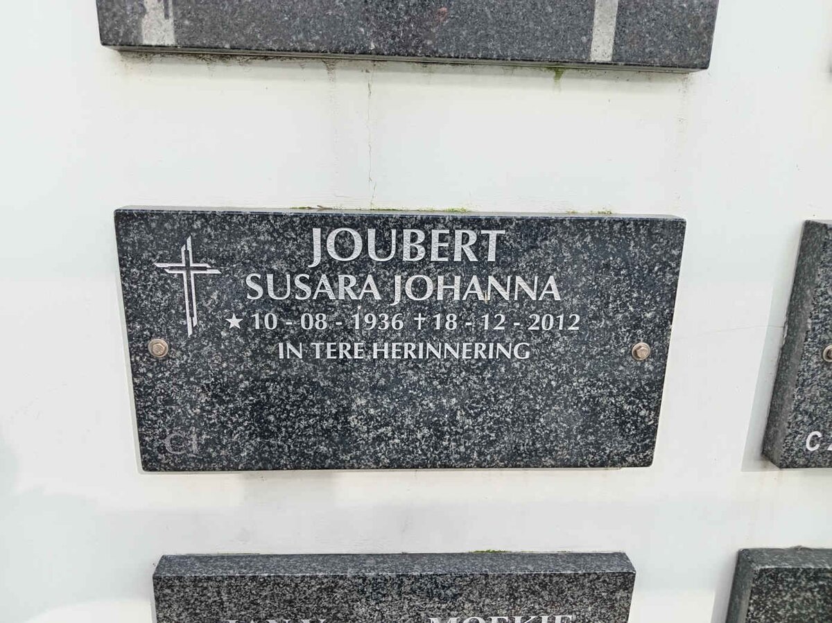 JOUBERT Susara Johanna 1936-2012