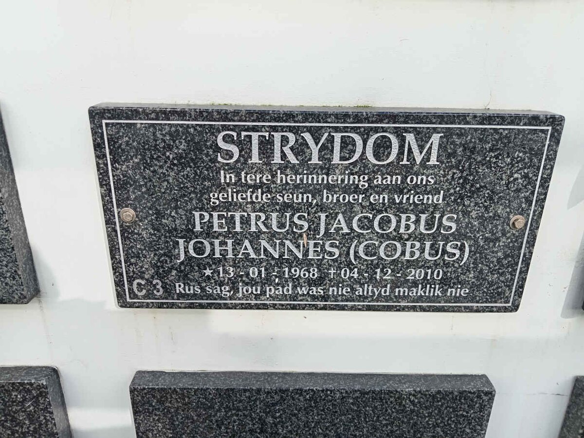 STRYDOM Petrus Jacobus Johannes 1968-2010