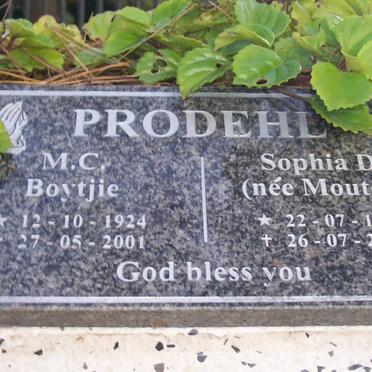 PRODEHL M.C. 1924-2001 &amp; Sophia D. MOUTON 1926-2007