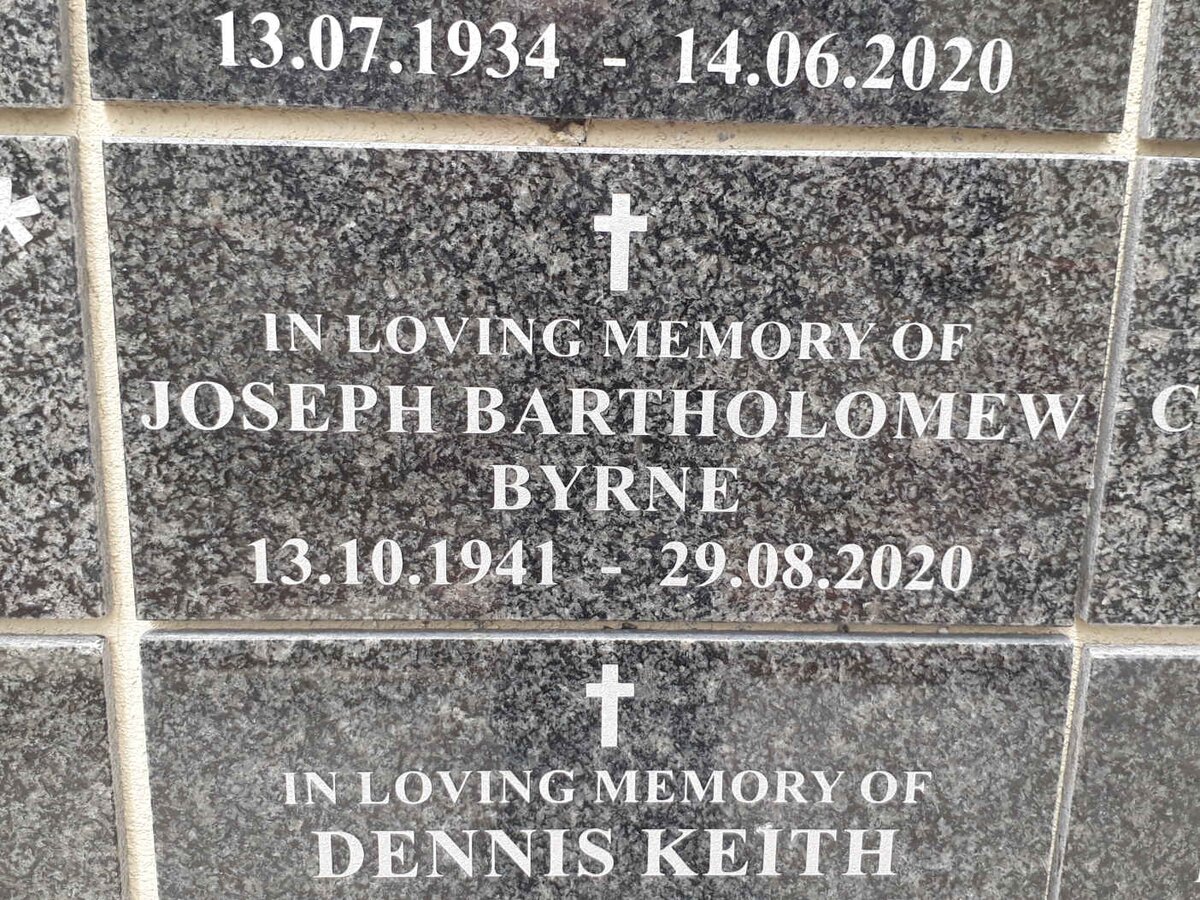 BYRNE Joseph Bartholomew 1941-2020