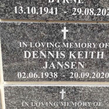 JANSEN Dennis Keith 1938-2020