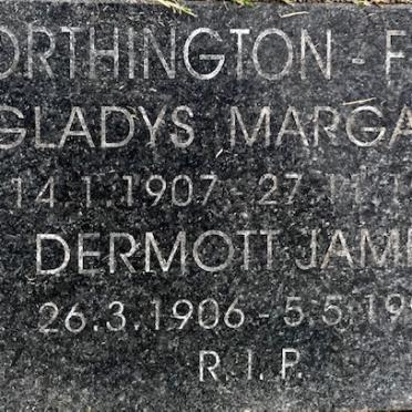FITNUM Dermott James, WORTHINGTON 1906-1998 &amp; Gladys Margaret 1907-1986