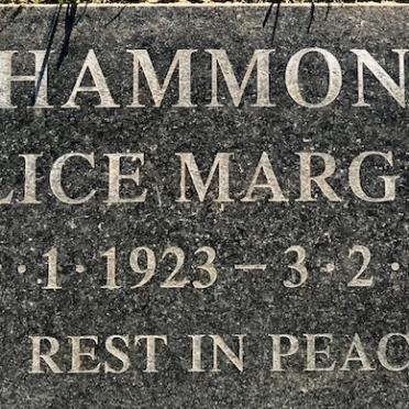 HAMMOND Alice Margery 1923-2002