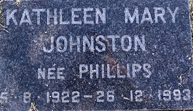 JOHNSTON Kathleen Mary nee PHILLIPS 1922-1993