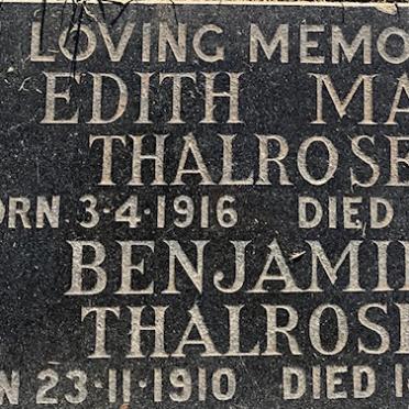 THALROSE Benjamin 1910-1988 &amp; Edith May 1916-1985