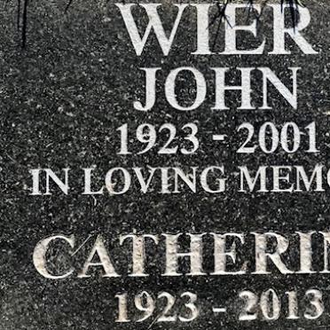WIER John 1923-2001 &amp; Catherine 1923-2013