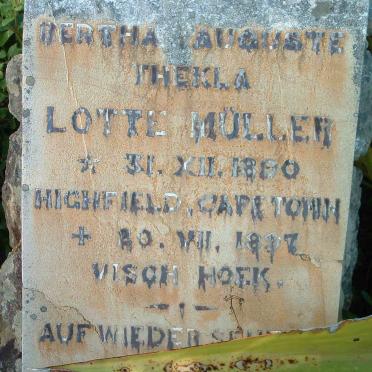 MULLER Bertha Auguste Thekla Lotte 1890-1897