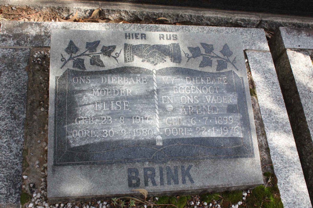BRINK Arend 1899-1976 &amp; Elise 1917-1980