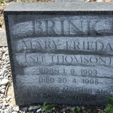 BRINK Mary Frieda nee THOMSON 1903-1995