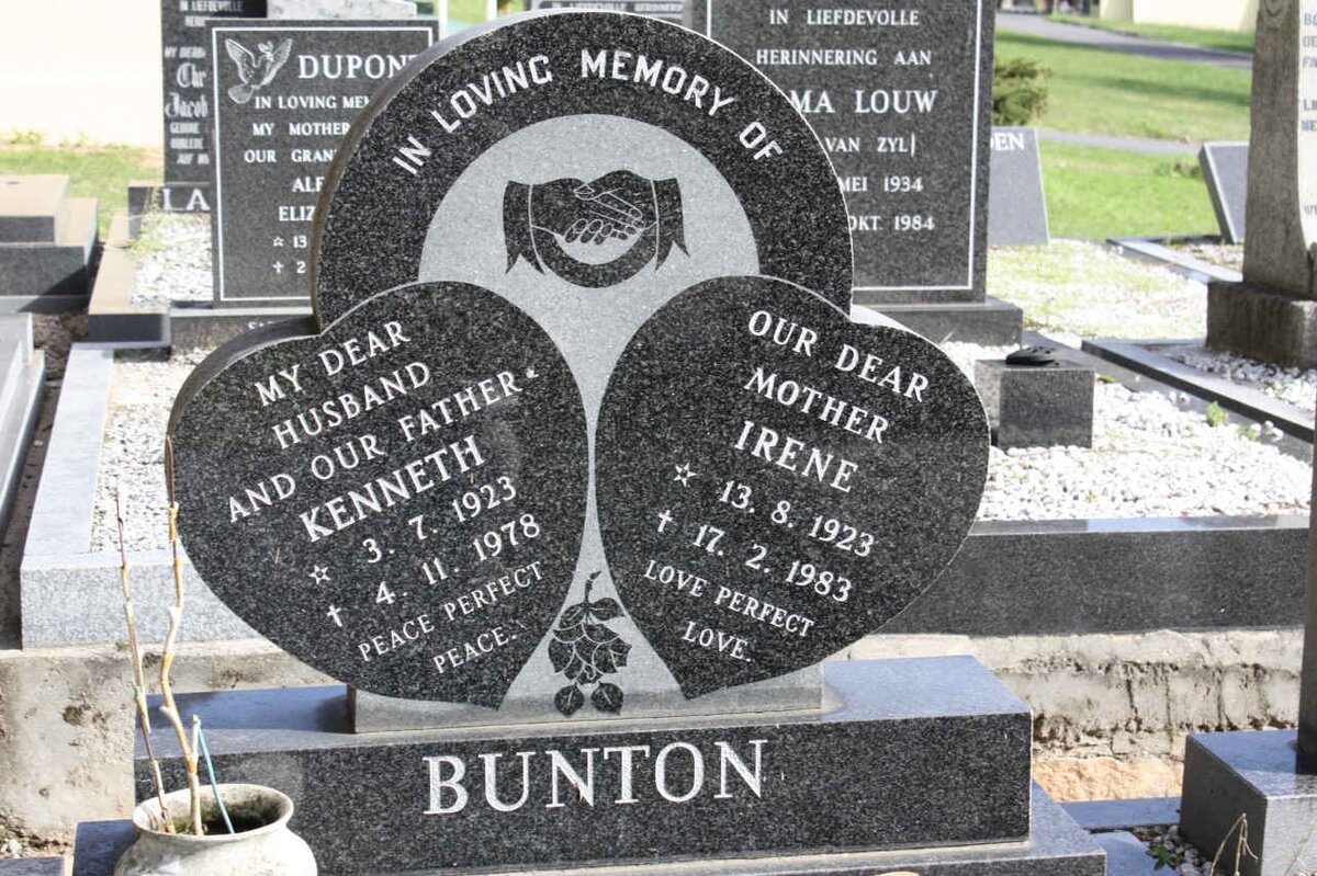 BUNTON Kenneth 1923-1978 &amp; Irene 1923-1983