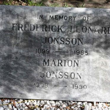 JONSSON Frederick Leonard 1899-1985 &amp; Marion 1908-1990