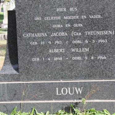 LOUW Albert Willem 1898-1966 &amp; Catharina Jacoba THEUNISSEN 1912-1963