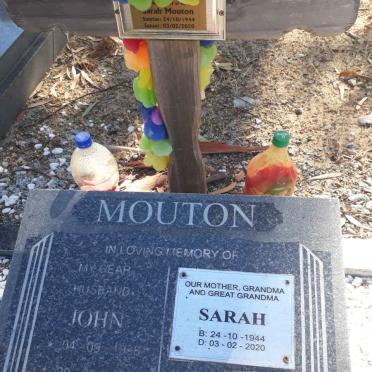 MOUTON John 1938-2002 &amp; Sarah 1944-2020