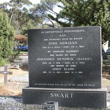 SWART Johannes Hendrik 1919-1994 &amp; Gerty Elaine 1921-2000 :: SWART Dirk Adriaan 1948-1967
