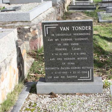 TONDER Hendrik Tjaart, van 1913-1990 &amp; Antonetta Jacoba RETTERS 1916-1998