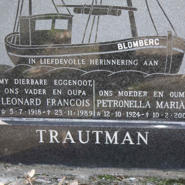 TRAUTMAN Leonard Francois 1918-1989 &amp; Petronella Maria 1924-2002