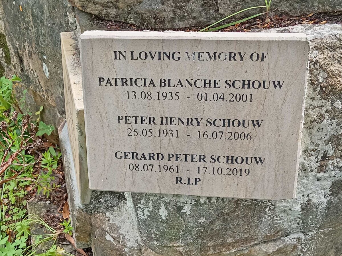 SCHOUW Peter Henry 1931-2006 &amp; Patricia Blanche 1935-2001 :: SCHOUW Gerard Peter 1961-2019