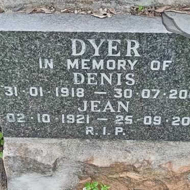 DYER Denis 1918-2008 &amp; Jean 1921-2010