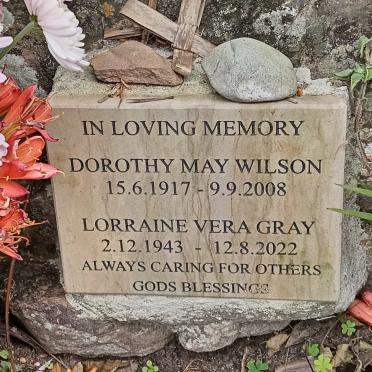 WILSON Dorothy May 1917-2008 :: GRAY Lorraine Vera 1943-2022