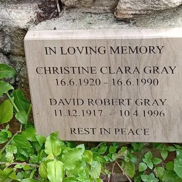GRAY David Robert 1917-1996 &amp; Christine Clara 1920-1990