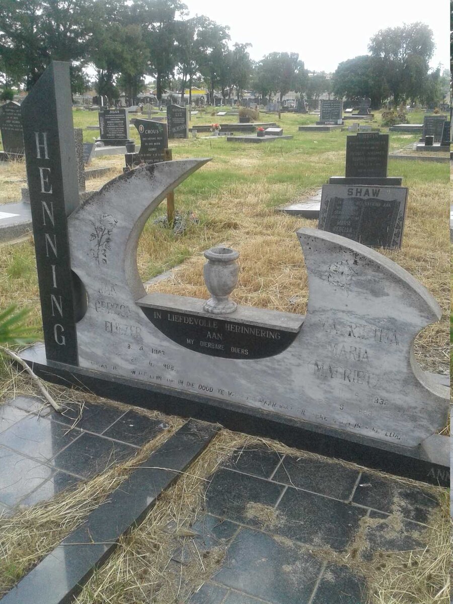 HENNING Jan Gerzon Eliezer 1943-1988 & Marietha Maria 1938-1988