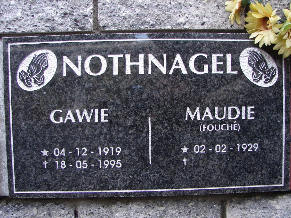 NOTHNAGEL Gawie 1919-1995 &amp; Maudie FOUCHÉ 1929-