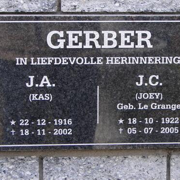 GERBER J.A. 1916-2002 &amp; J.C. LE GRANGE 1922-2005
