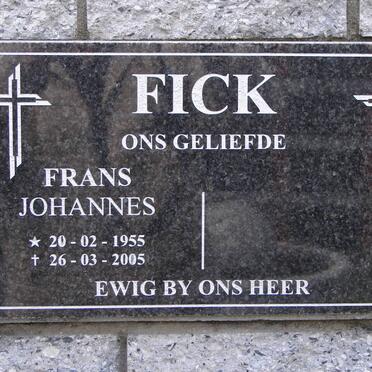 FICK Frans Johannes 1955-2005
