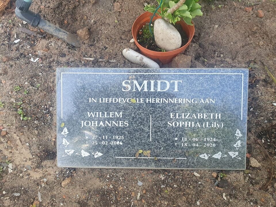 SMIDT Willem Johannes 1925-2006 &amp; Elizabeth Sophia 1924-2020