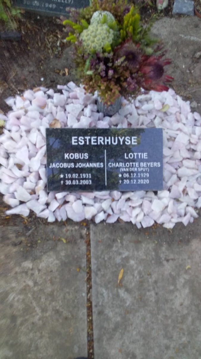 ESTERHUYSE Jacobus Johannes 1931-2003 &amp; Charlotte Beyers VAN DER SPUY 1929-2020