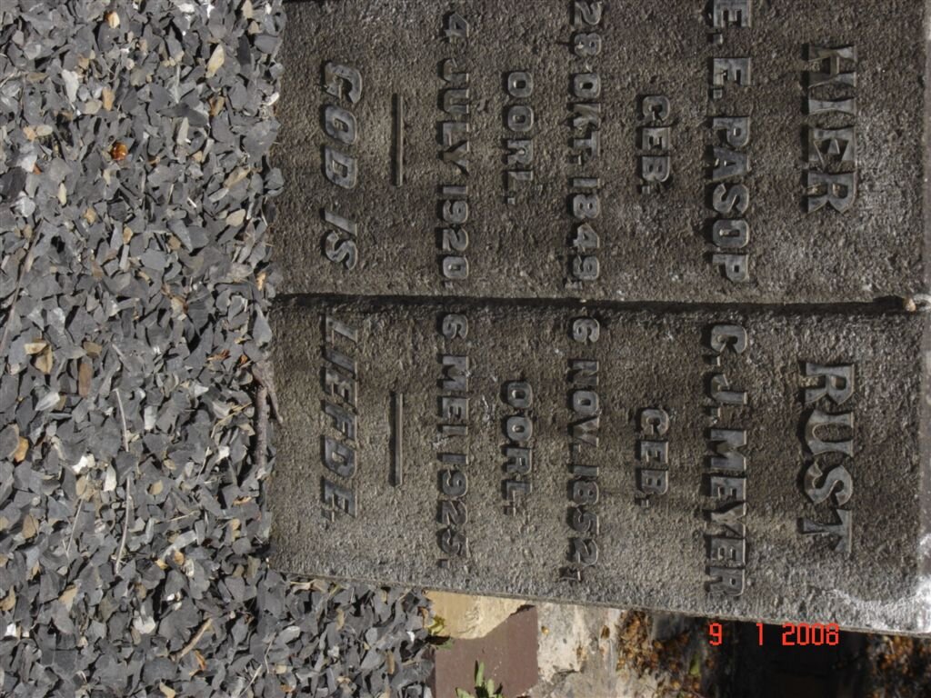 PASOP  E.E. 1849-1920 ::  MEYER C.J. 1852-1925