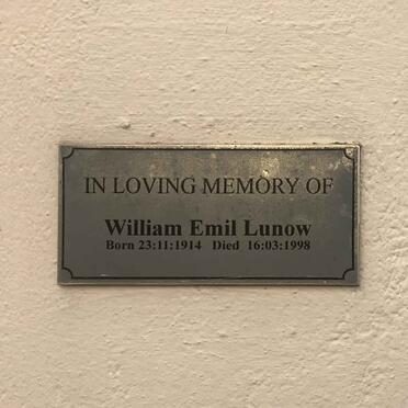 LUNOW William Emil 1914-1998