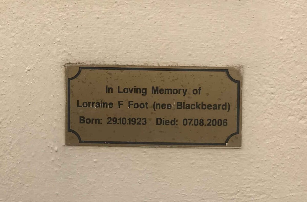 FOOT Lorraine F. nee BLACKBEARD 1923-2006