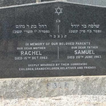 FOLK  Samuel -1963  &amp; Rachel -1962