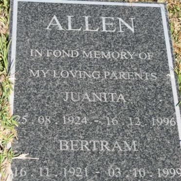ALLEN Bertram 1921-1999 &amp; Juanita 1924-1996